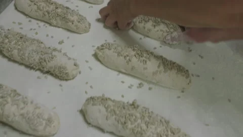 Bread Factory. Bread Preparation. Bakery Bread Factory Video stock 150231971