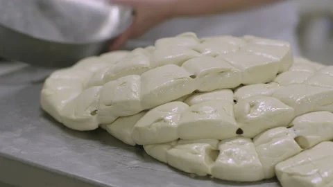 Bread Factory. Bread Preparation. Bakery Bread Factory Vídeo Stock 150232316