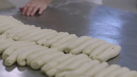Bread Factory. Bread Preparation. Bakery Bread Factory Stock Footage 150232967