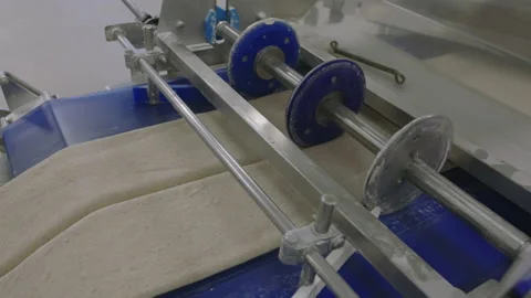 Bread Factory. Bread Preparation. Bakery Bread Factory Stock Footage 150235306