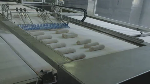 Bread Factory. Bread Preparation. Bakery Bread Factory Stock Footage 150235792