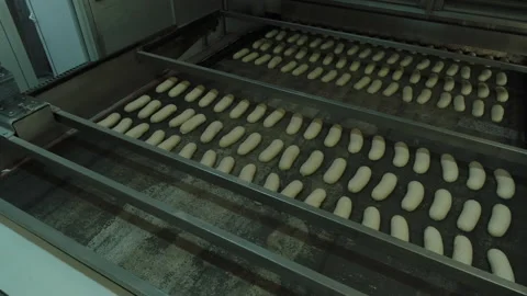 Bread Factory. Bread Preparation. Bakery Bread Factory Stockbeeldmateriaal 150236444