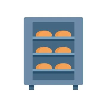 Bread factory oven icon, flat style Stock Illustration