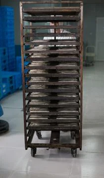 Bread Factory Worker Looking at Camera Stock-Fotos