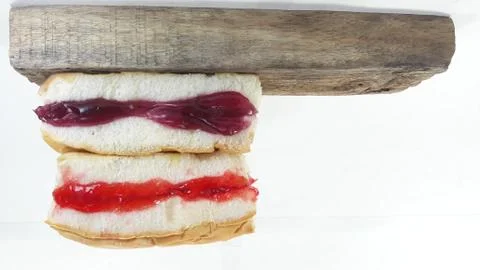 Bread filled with jam, Stock Photos