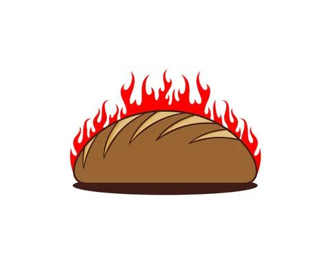Bread with fire flame on top 스톡 일러스트