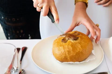 Bread for first holy communion Foto stock