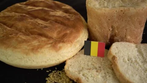 Bread with flag of Belgium Foto stock
