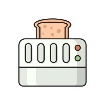 Bread flat color icon イラスト素材