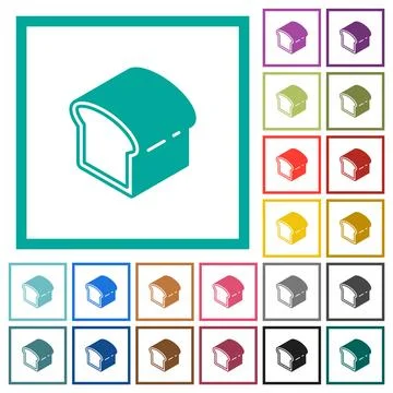 Bread flat color icons with quadrant frames Illustrazione stock