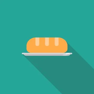 Bread flat icon Stock Illustration