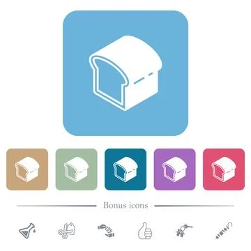 Bread flat icons on color rounded square backgrounds Stock Illustration