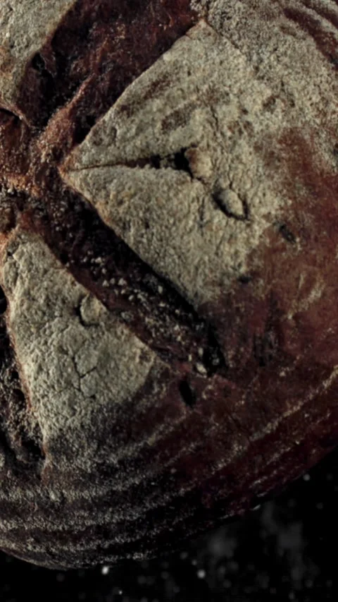 The bread flies up and down. Filmed on a high-speed camera at 1000 fps Stock Footage 335376182