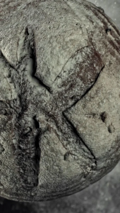 The bread flies up and down. Filmed on a high-speed camera at 1000 fps Stock Footage 335380083