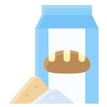 Bread flour icon, Bakery and baking related vector Stock Illustration