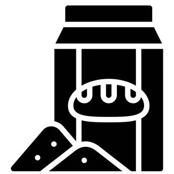 Bread flour icon, Bakery and baking related vector Stock Illustration