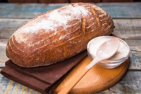 Bread with flour Foto stock
