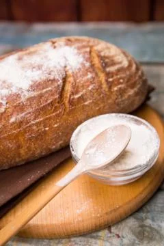 Bread with flour Stock Photos