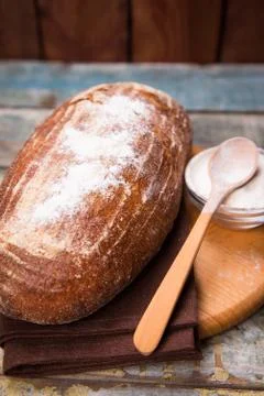 Bread with flour Stock Photos