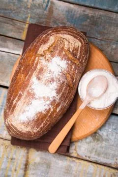 Bread with flour Stock Photos