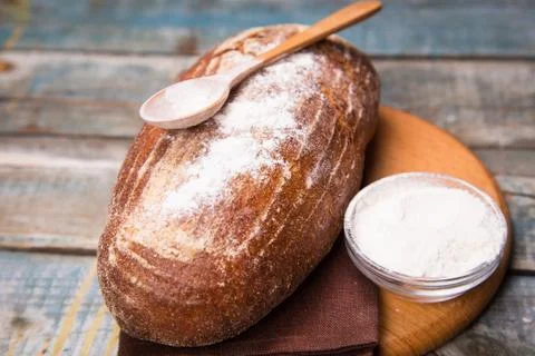 Bread with flour Stock Photos