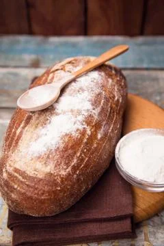 Bread with flour Stock Photos