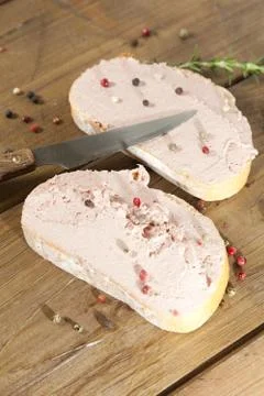Bread with foie gras Stock-Fotos