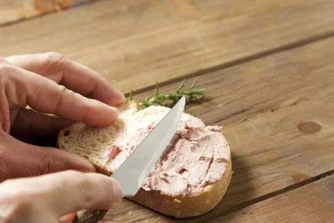 Bread with foie gras Stock-Fotos