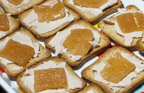 Bread with foie gras Foto stock