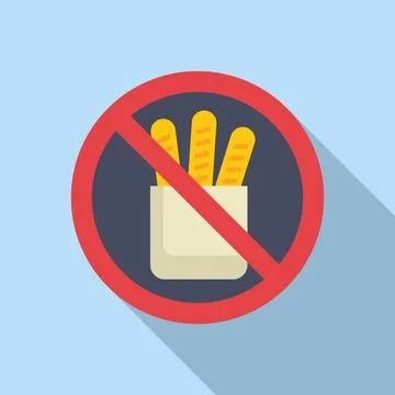 Bread food package icon flat vector. Food organic disease Stock Illustration