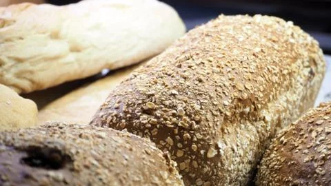 Bread fresh bake bun and loaf. Stock Photos