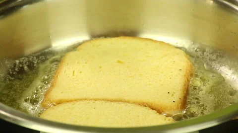 Bread fried in a pan Stock Footage 47981189