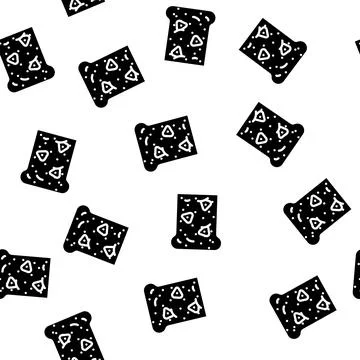 Bread garlic glyph vector seamless pattern Stock Illustration