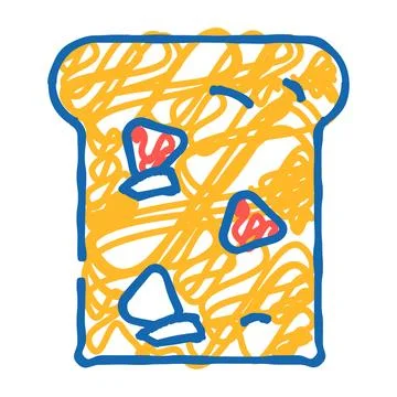 Bread garlic icon doodle illustration Stock Illustration