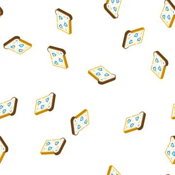 Bread garlic isometric icon seamless pattern Stock Illustration