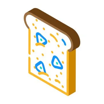 Bread garlic isometric icon vector illustration Stock Illustration