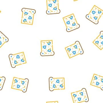 Bread garlic vector seamless pattern Stock Illustration