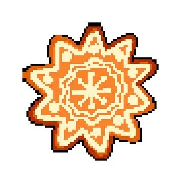 Bread gingerbread pixel art vector illustration 스톡 일러스트