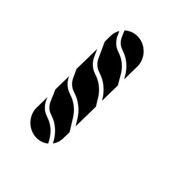 Bread glyph flat icon Stock Illustration