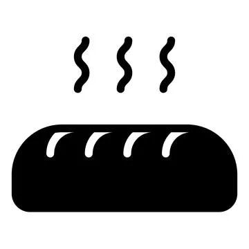 Bread glyph icon vector illustration isolated on white background 스톡 일러스트