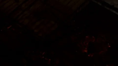 Bread on the grill fried on hot coals bbq Stock Footage 71411756