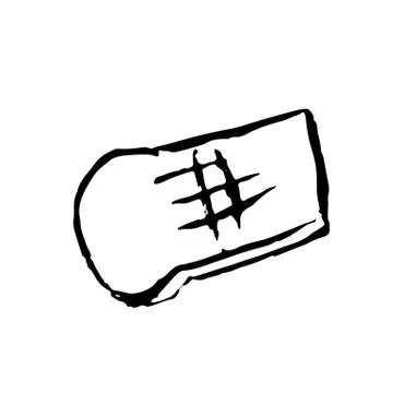 Bread grunge icon. Modern brush ink vector illustration. Stock Illustration