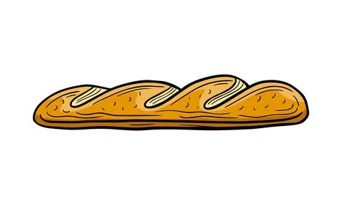 Bread hand drawn engraved sketch drawing vector Stock Illustration