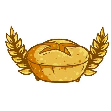 Bread. Hand drawn loaf. Retro Icon of the bakery. Stock Illustration