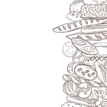 Bread. Hand drawn vector illustration. 库存插图