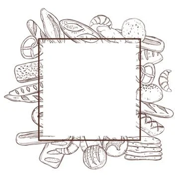 Bread. Hand drawn vector illustration. Stock Illustration