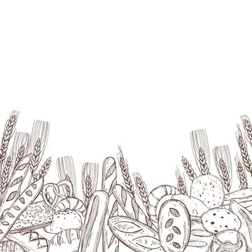 Bread. Hand drawn vector illustration. 库存插图