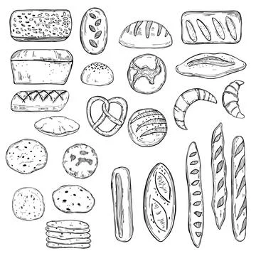 Bread. Hand drawn vector illustration. Stock Illustration