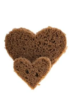 Bread heart isolated Stock Photos