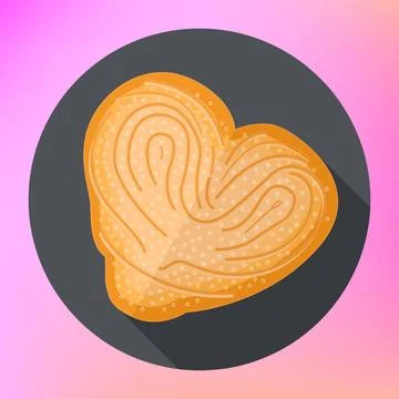 Bread heart shape flat vector Bread with heart shape flat vector icon. Bak... Stock Photos